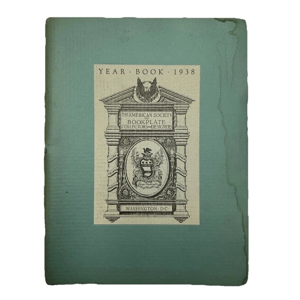 Bookplate Ex Libris 1938 Hancock James Webb Adrian‎ Feint Year Book Rare